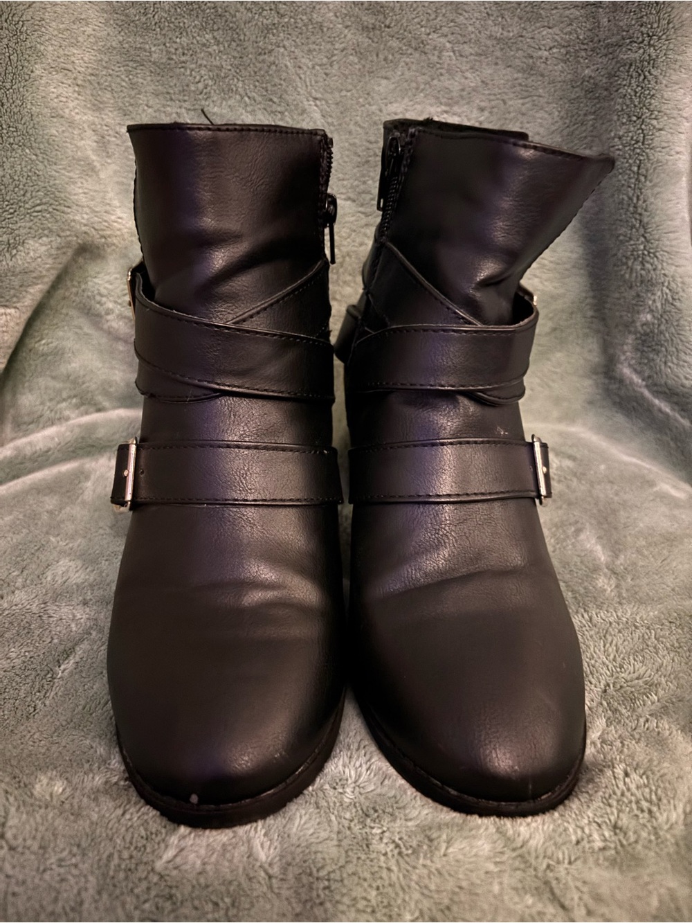 Women’s Black Buckle Ankle Boots Size 8